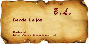 Berda Lajos névjegykártya